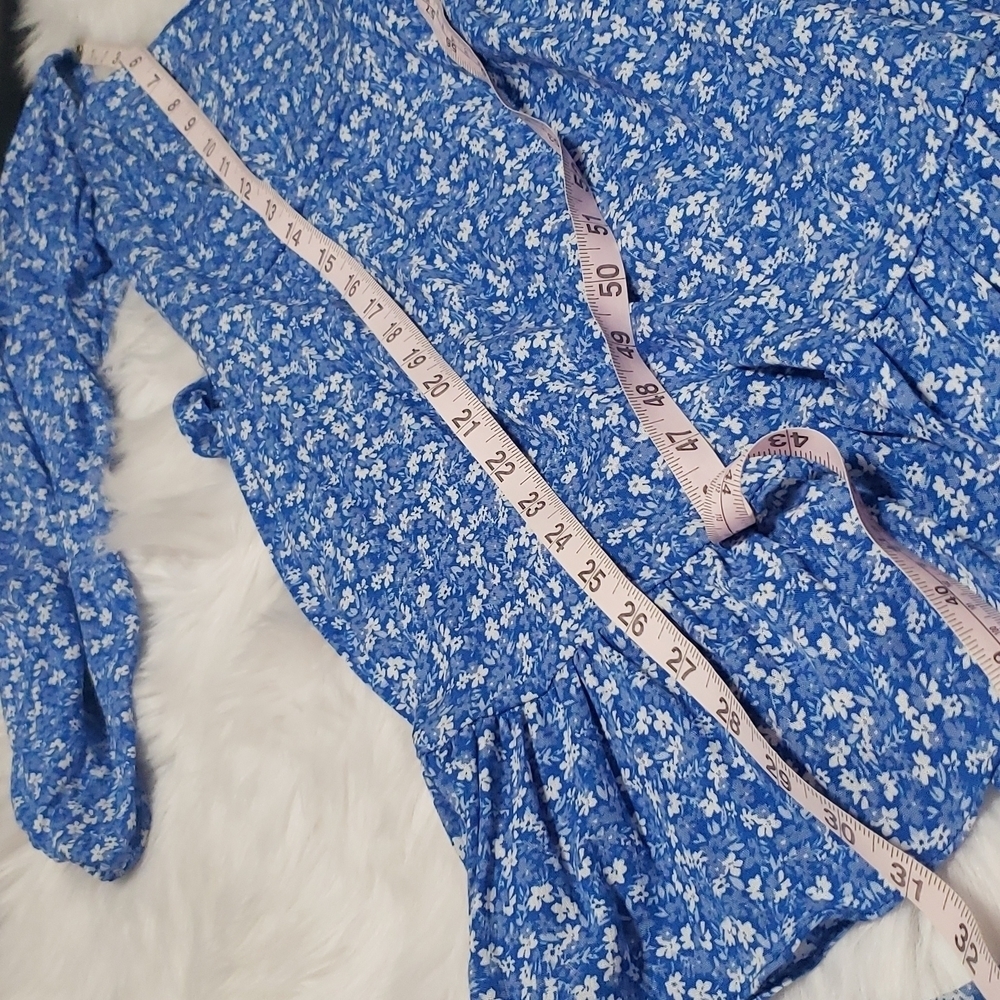 B.DARLIN FLORAL BLUE MINI DRESS SIZE 1/2 - Picture 9 of 11